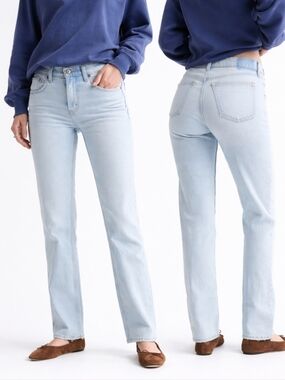 Abercrombie & Fitch Curve Love High Rise 90s Straight Jeans Light Wash 28 / 6